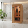 1 to 2 Person Wood Sauna Steam Room Single for Home Full Spectrum Infrared Sauna Room Bath Box Light Wave Room